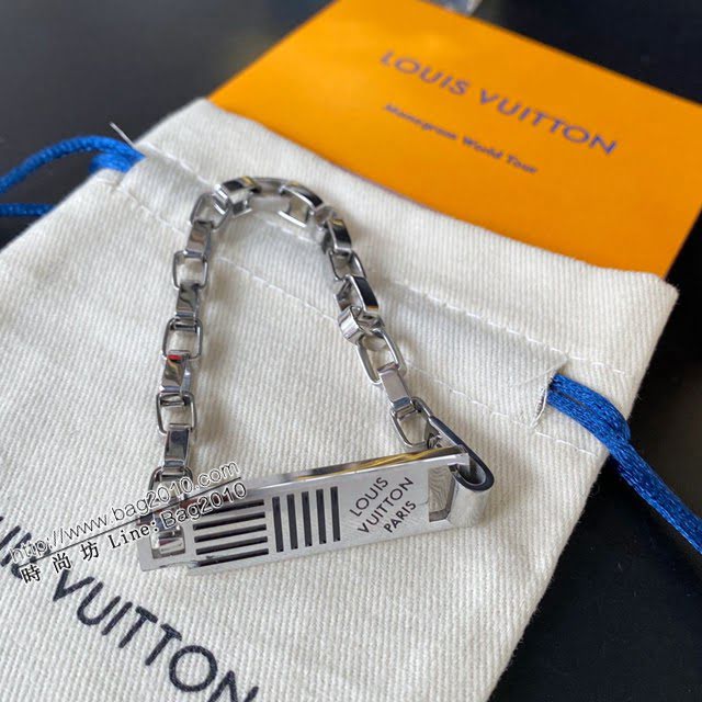 Louis Vuitton新款飾品 路易威登粗鏈條手鏈 LV電鍍銀色手環  zglv2128